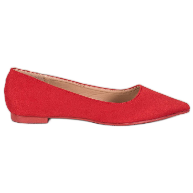 SHELOVET Ballerina In Pelle Scamosciata In Spitz rosso