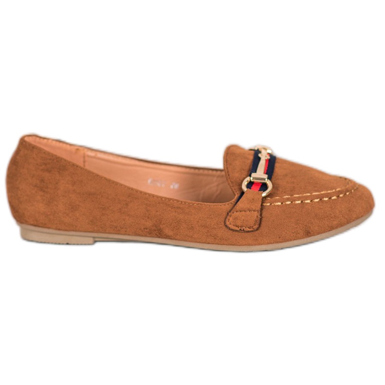 Fama Signori in pelle scamosciata con ornamento marrone