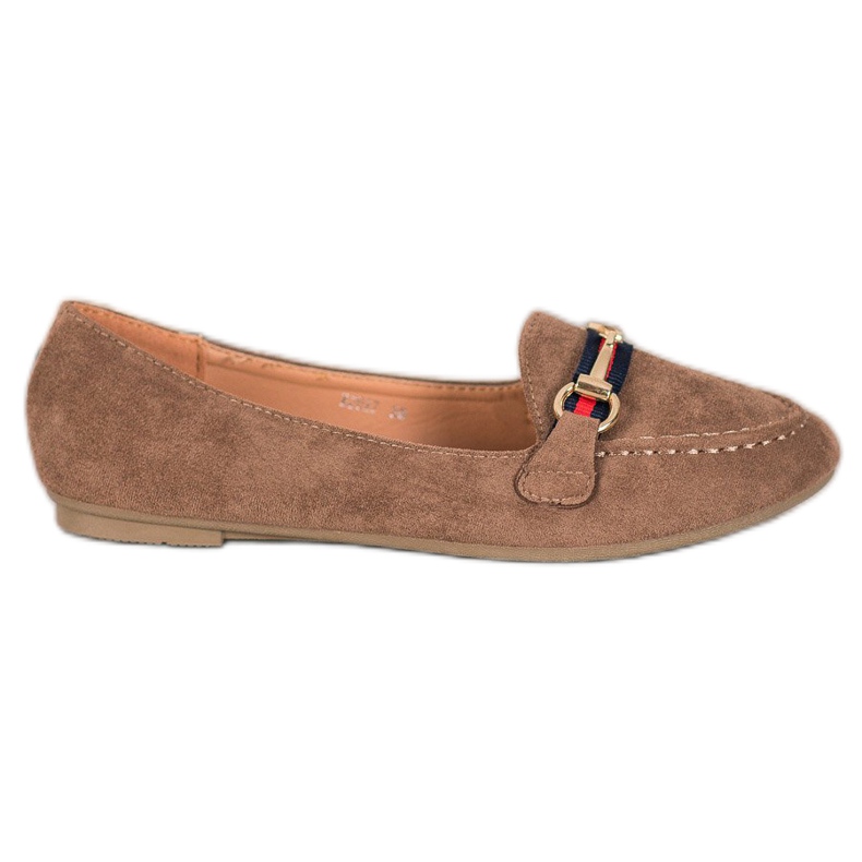 Fama Signori in pelle scamosciata con ornamento marrone