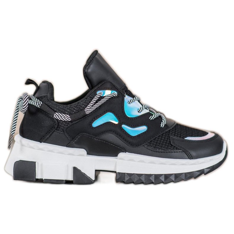 Seastar Sneakers alla moda con effetto olografico nero multicolore