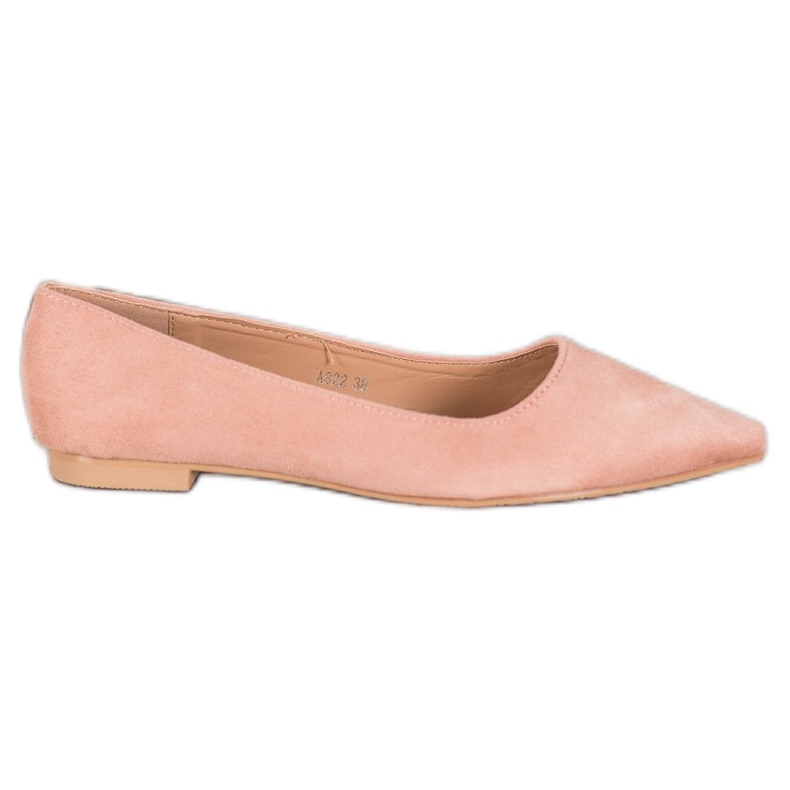 SHELOVET Ballerina In Pelle Scamosciata In Spitz rosa