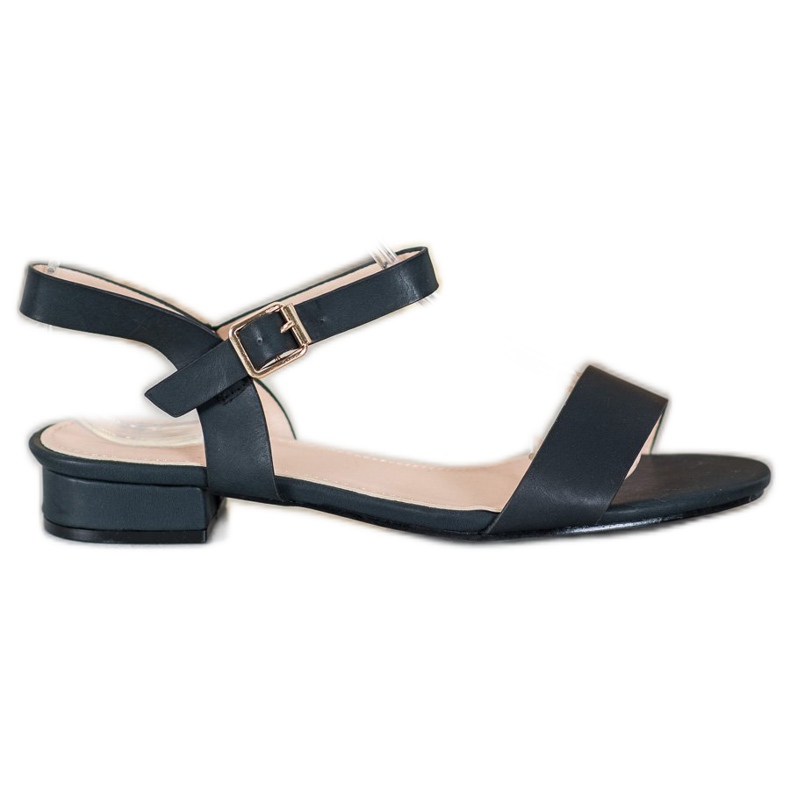 Small Swan Sandali con tacco basso nero
