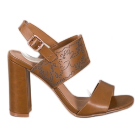 Small Swan Sandali Con Motivo marrone
