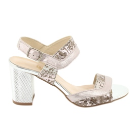 Sandali sulla Gamis 3942 post beige rosa argento