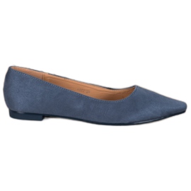 SHELOVET Ballerina In Pelle Scamosciata In Spitz blu