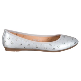 Fama Ballerine con motivo traforato grigio
