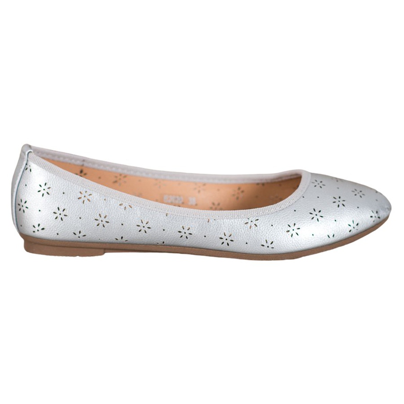 Fama Ballerine con motivo traforato grigio