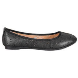 Fama Ballerine con motivo traforato nero