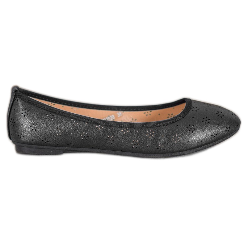 Fama Ballerine con motivo traforato nero