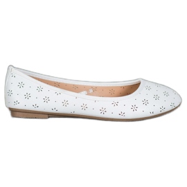 Fama Ballerine con motivo traforato bianco