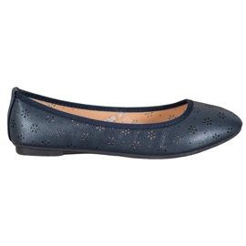 Fama Ballerine con motivo traforato blu