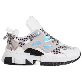 Seastar Sneakers alla moda con effetto olografico bianco multicolore