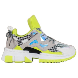 Seastar Sneakers alla moda con effetto olografico multicolore giallo