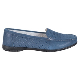 Mocassini In Pelle Con Glitter VINCEZA blu