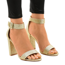 ZY-161 décolleté con glitter dorati aperti d'oro