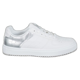 SHELOVET Scarpe alla moda sulla piattaforma bianco grigio