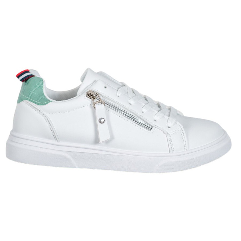 SHELOVET Scarpe sportive con cerniera decorativa bianca