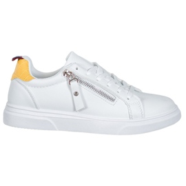 SHELOVET Scarpe sportive con cerniera decorativa bianca