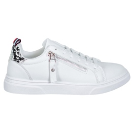 SHELOVET Scarpe sportive con cerniera decorativa bianca