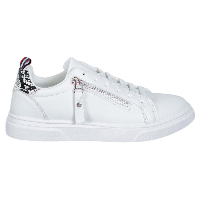 SHELOVET Scarpe sportive con cerniera decorativa bianca