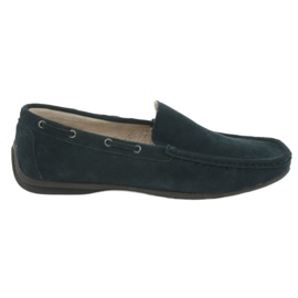 Mocassini blu scuro in camoscio American Club JK02 marina