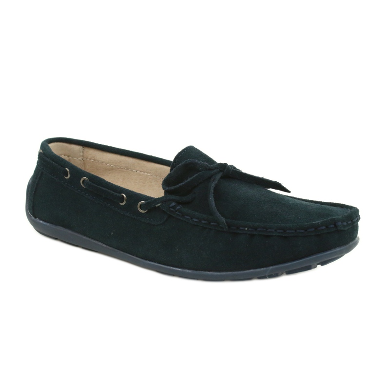 Mocassini da donna in pelle American Club JK05 blu