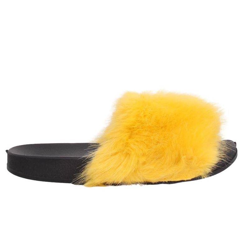 Giallo CK107P Pantofole in pelliccia gialla