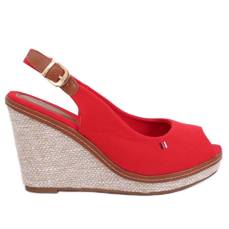 Sandali rossi con zeppa R132P Rosso