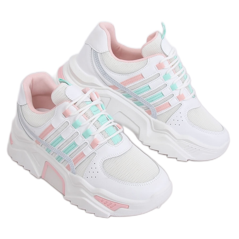 Scarpe sportive rosa LV113P bianche bianco multicolore