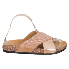 SHELOVET Classiche pantofole dorate d'oro