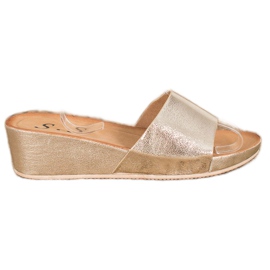 SHELOVET Pantofole con zeppa alla moda giallo