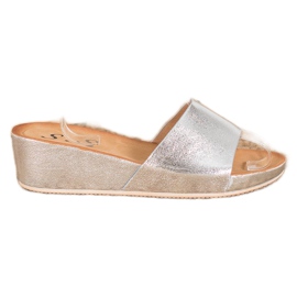 SHELOVET Pantofole con zeppa alla moda grigio