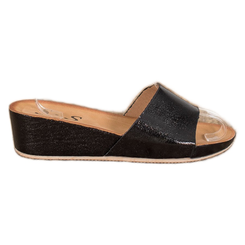 SHELOVET Pantofole con zeppa alla moda nero