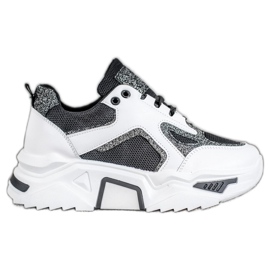 Seastar Sneakers alla moda con glitter bianco nero