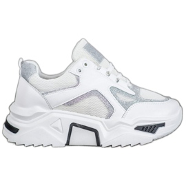 Seastar Sneakers alla moda con glitter bianco multicolore