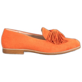 Seastar Calzature in pelle scamosciata con frange arancia