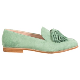 Seastar Calzature in pelle scamosciata con frange verde