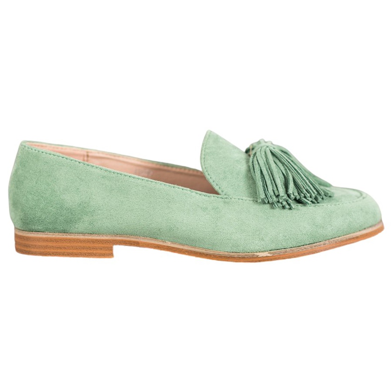 Seastar Calzature in pelle scamosciata con frange verde