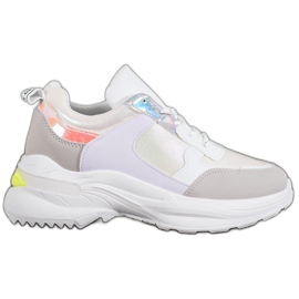 SHELOVET Sneakers comode sulla piattaforma bianco multicolore