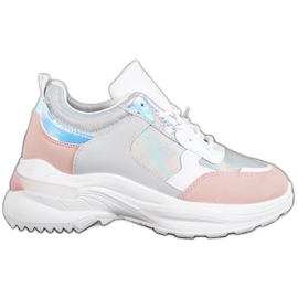 SHELOVET Sneakers comode sulla piattaforma bianco multicolore