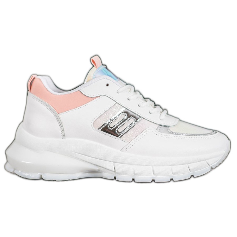 SHELOVET Sneakers alla moda in ecopelle bianca multicolore