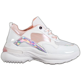 SHELOVET Sneakers in ecopelle alla moda bianca multicolore