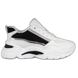 SHELOVET Sneakers Alla Moda Con Glitter bianco nero