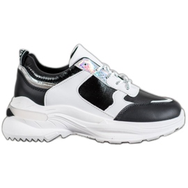SHELOVET Sneakers comode sulla piattaforma bianco nero