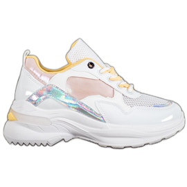 SHELOVET Sneakers in ecopelle alla moda bianco multicolore
