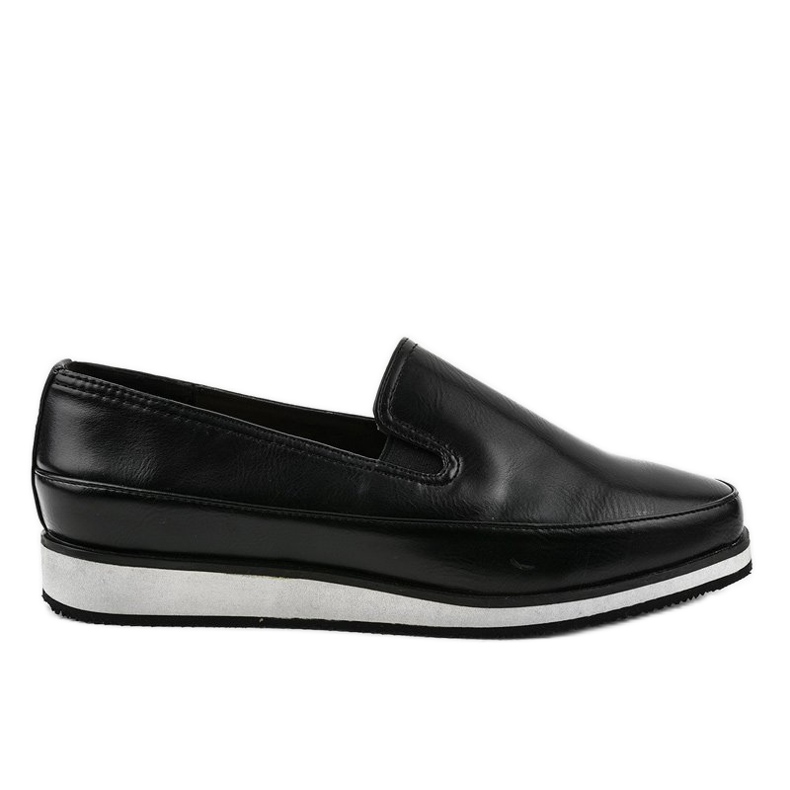Scarpe con zeppa bassa nera opaca 5388-2 nero