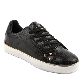 Sneakers da donna eleganti nere 6173-Y nero