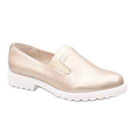 Scarpe slip-on dorate sulla piattaforma XC683-3 d'oro