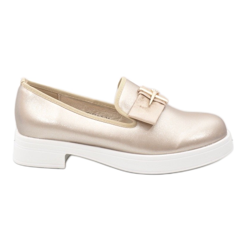 Scarpe slip-on dorate sulla piattaforma JFL656-3 d'oro