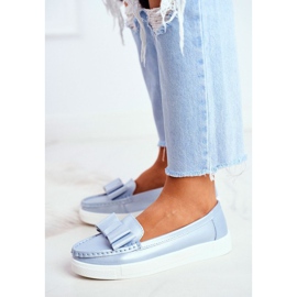 S.Barski Mocassini donna in pelle blu LR92036